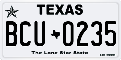 TX license plate BCU0235
