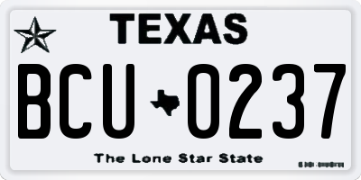 TX license plate BCU0237