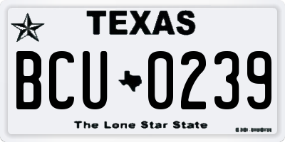 TX license plate BCU0239