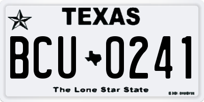 TX license plate BCU0241