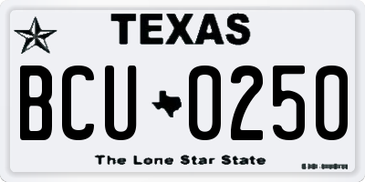 TX license plate BCU0250