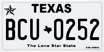 TX license plate BCU0252