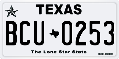 TX license plate BCU0253