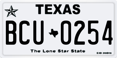 TX license plate BCU0254