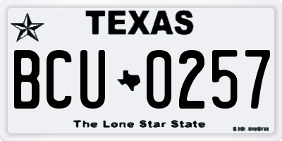 TX license plate BCU0257