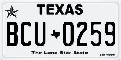 TX license plate BCU0259
