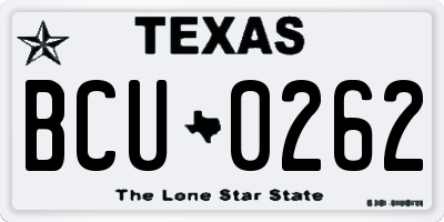 TX license plate BCU0262