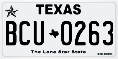 TX license plate BCU0263