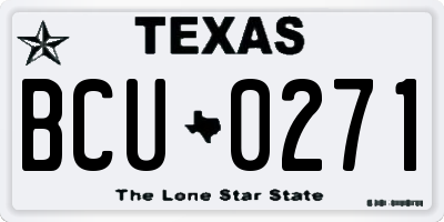 TX license plate BCU0271