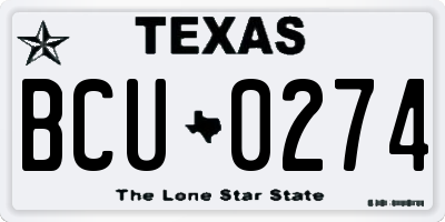 TX license plate BCU0274