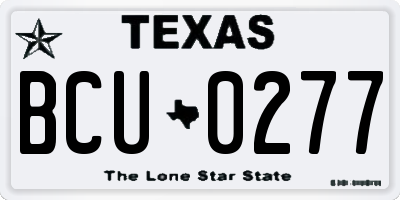TX license plate BCU0277