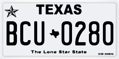 TX license plate BCU0280