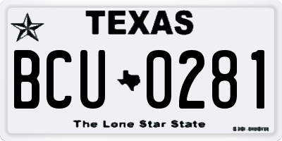 TX license plate BCU0281