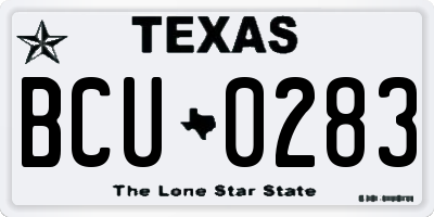 TX license plate BCU0283