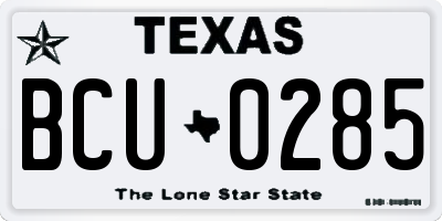 TX license plate BCU0285