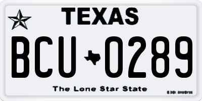TX license plate BCU0289