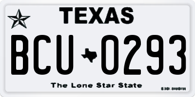 TX license plate BCU0293