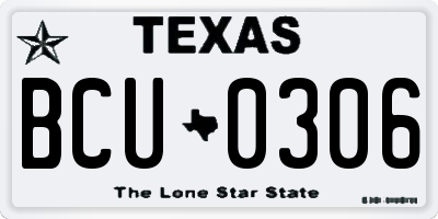 TX license plate BCU0306