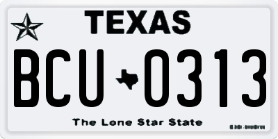 TX license plate BCU0313