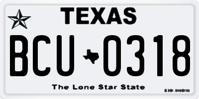 TX license plate BCU0318