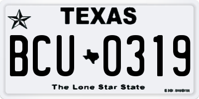 TX license plate BCU0319