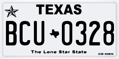 TX license plate BCU0328