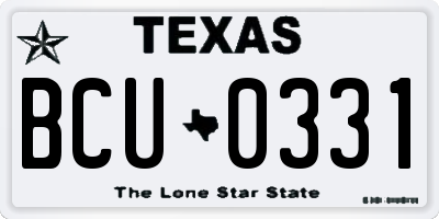 TX license plate BCU0331