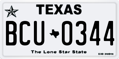 TX license plate BCU0344