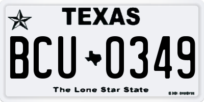 TX license plate BCU0349