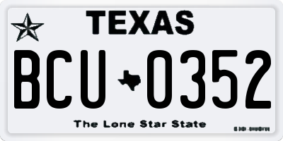TX license plate BCU0352