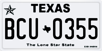 TX license plate BCU0355