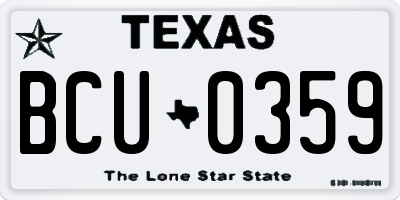 TX license plate BCU0359