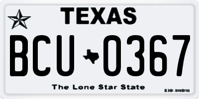 TX license plate BCU0367
