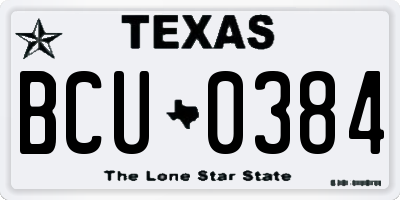 TX license plate BCU0384