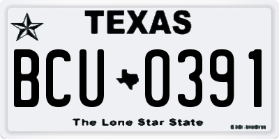 TX license plate BCU0391