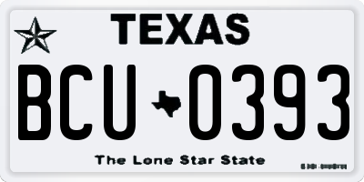 TX license plate BCU0393