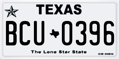 TX license plate BCU0396
