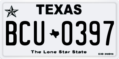 TX license plate BCU0397