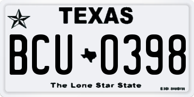 TX license plate BCU0398