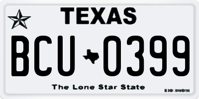 TX license plate BCU0399