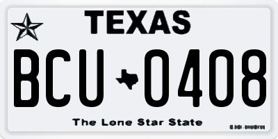 TX license plate BCU0408