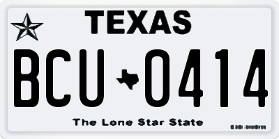 TX license plate BCU0414