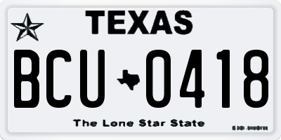 TX license plate BCU0418