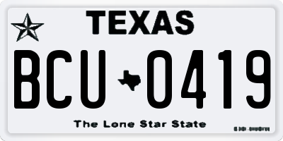TX license plate BCU0419