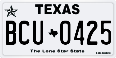TX license plate BCU0425