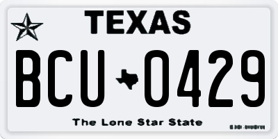 TX license plate BCU0429