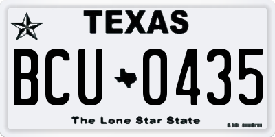 TX license plate BCU0435