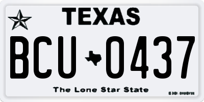 TX license plate BCU0437
