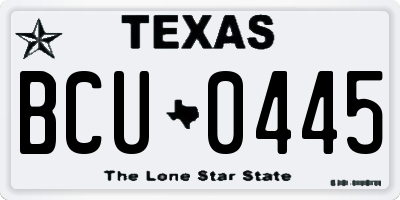 TX license plate BCU0445