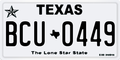 TX license plate BCU0449